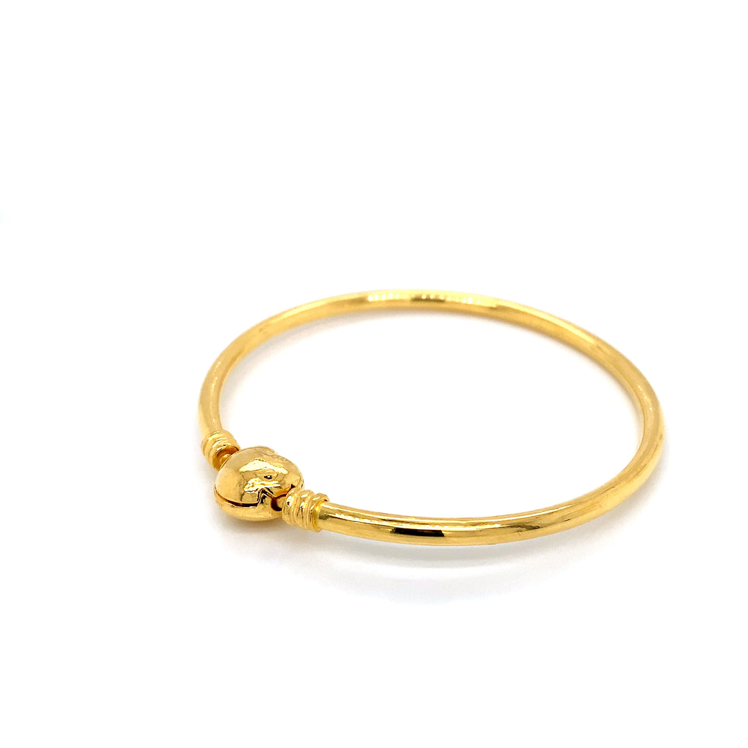 22K YG Heart Bangle-1pc