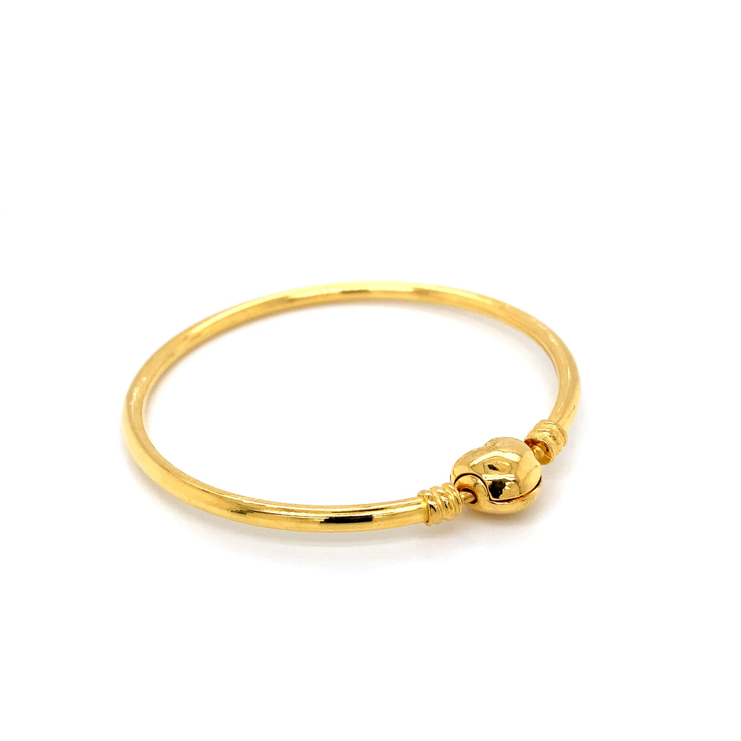 22K YG Heart Bangle-1pc