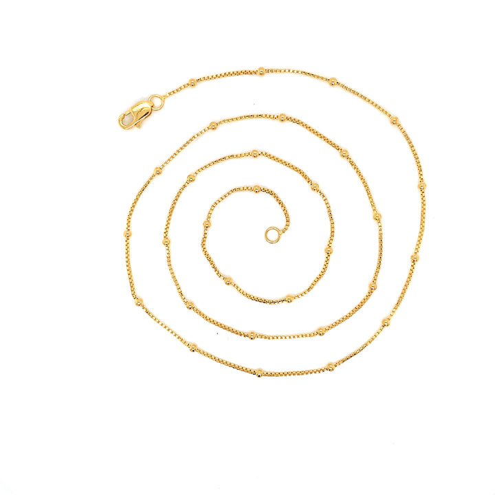 22K YG Unisex Ball Chain-1pc