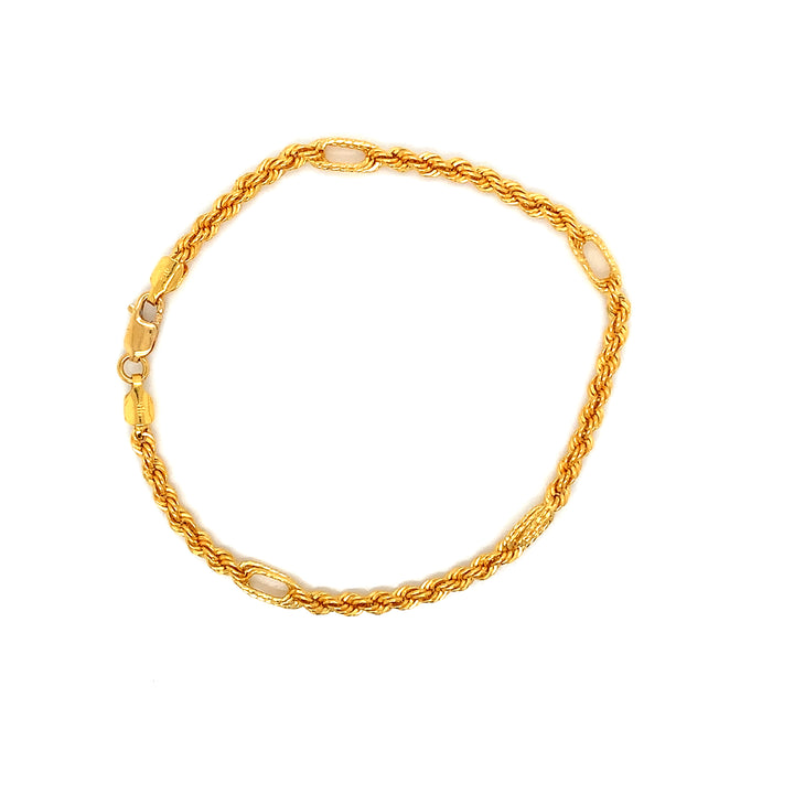 22K YG Rope Bracelet-1pc