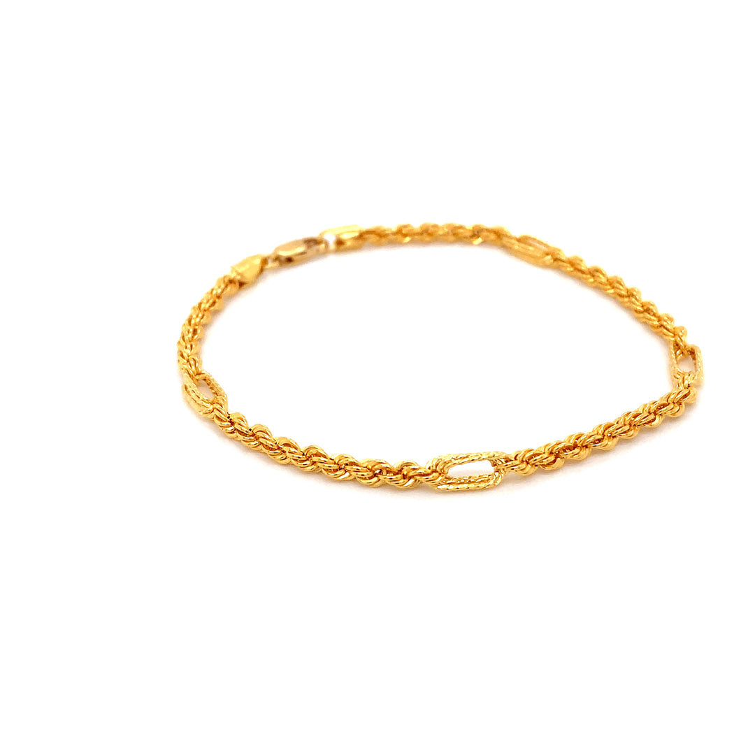 22K YG Rope Bracelet-1pc