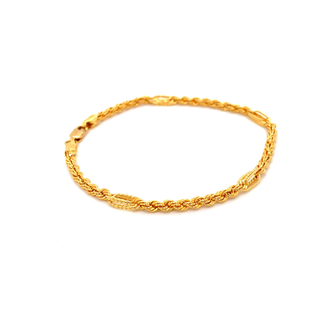 22K YG Rope Bracelet-1pc