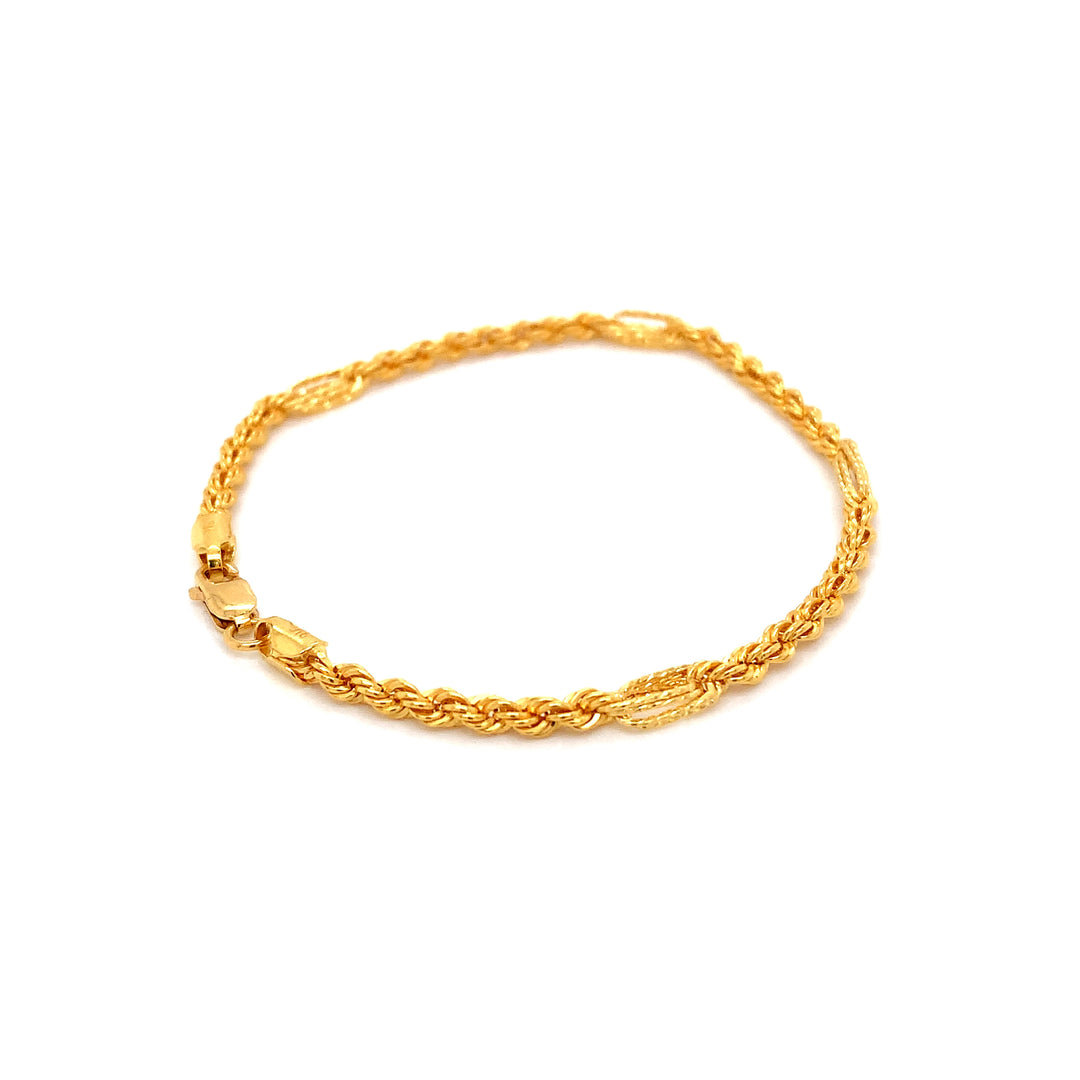 22K YG Rope Bracelet-1pc