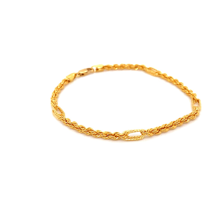 22K YG Rope Bracelet-1pc