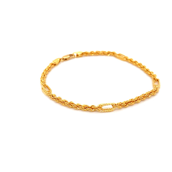 22K YG Rope Bracelet-1pc