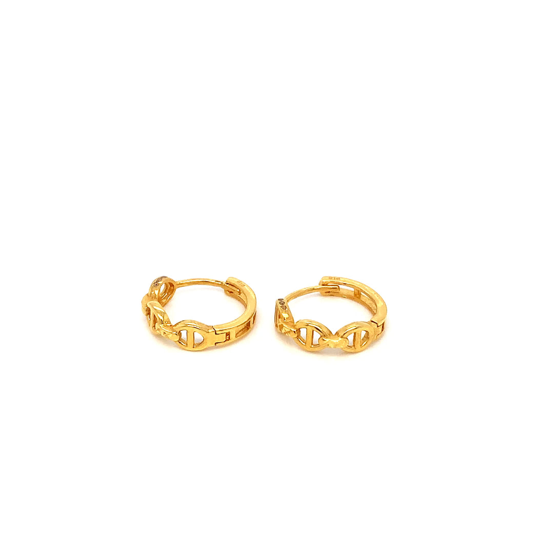 22K YG Huggie Earring-1pair