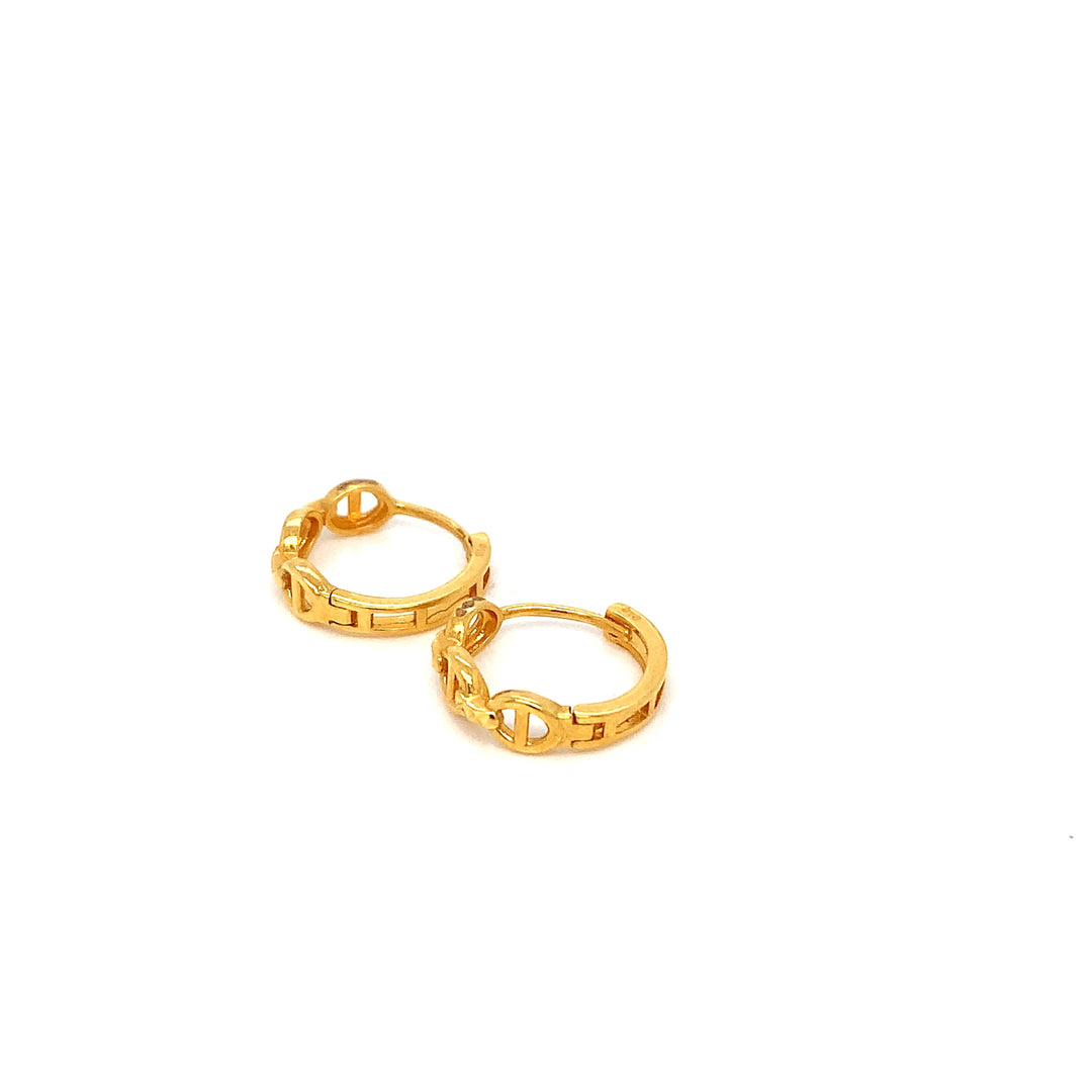 22K YG Huggie Earring-1pair