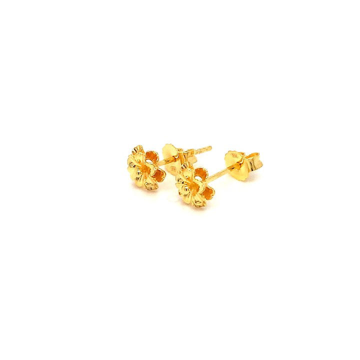 22K YG Flower Stud Earring-1pair