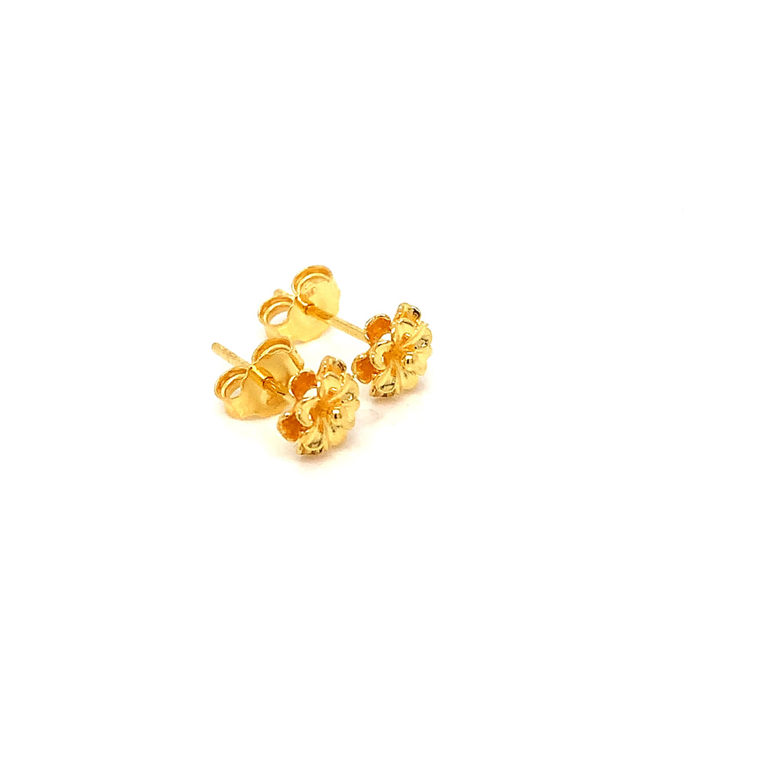 22K YG Flower Stud Earring-1pair