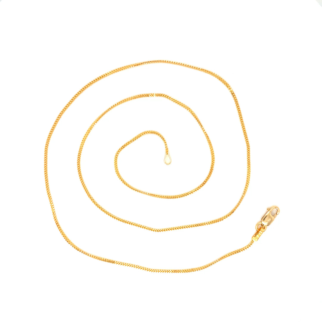 22K YG Unisex Foxtail Chain-1pc