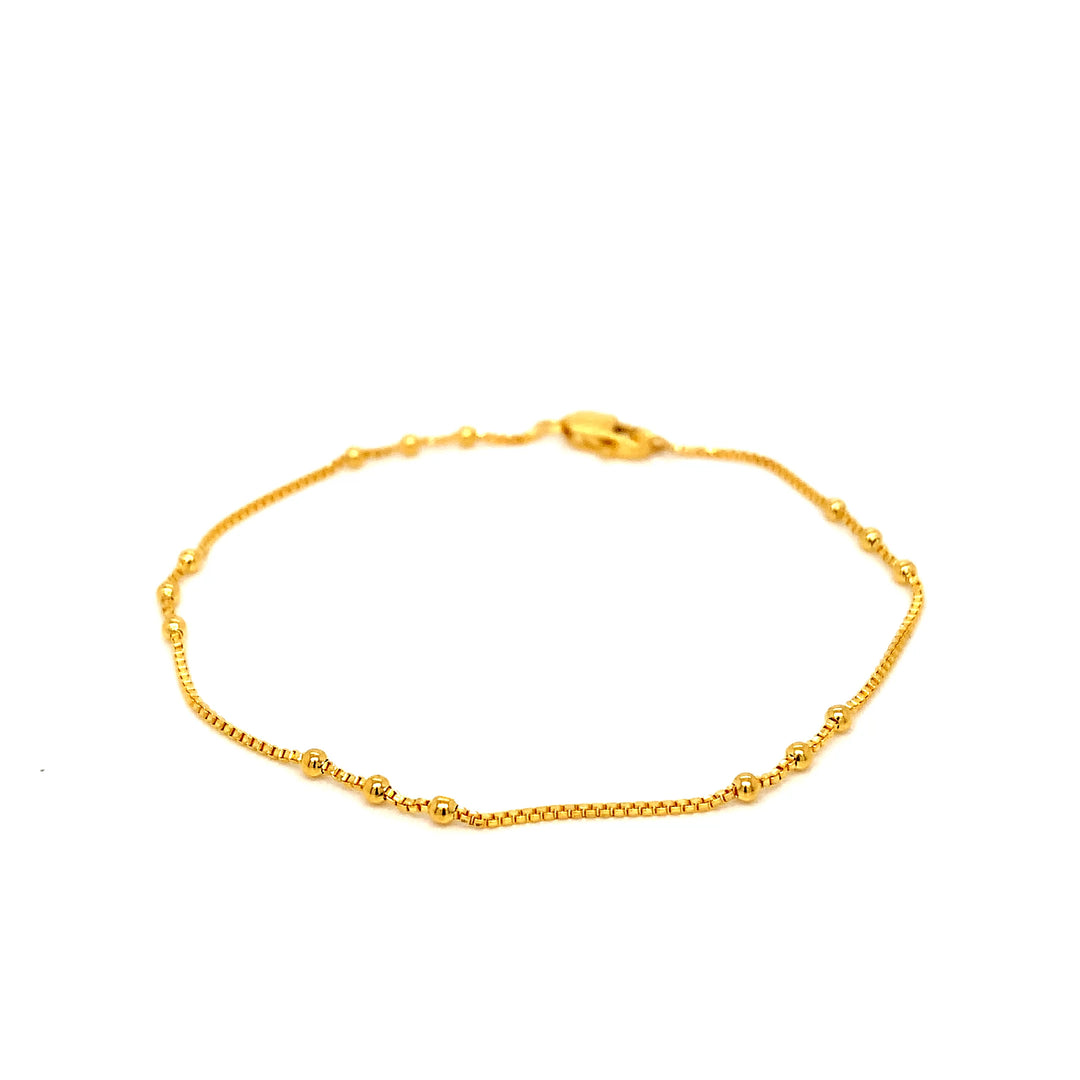 22K YG Fancy Ball Bracelet-1pc