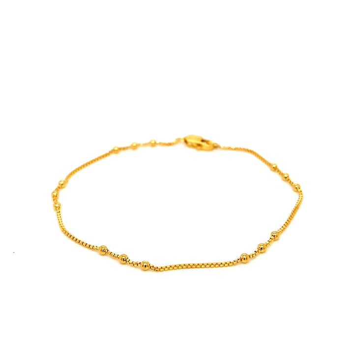 22K YG Fancy Ball Bracelet-1pc
