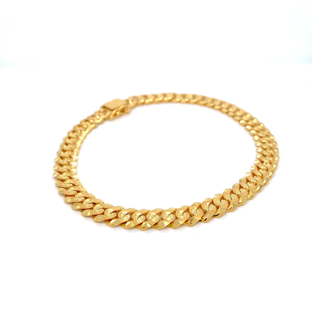 22K YG Mens Cuban Bracelet-1pc