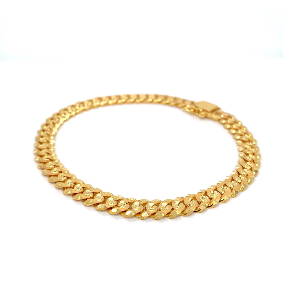 22K YG Mens Cuban Bracelet-1pc