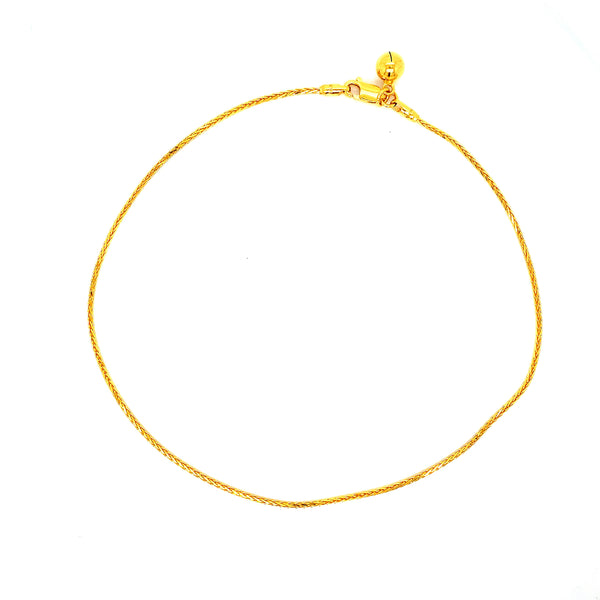 22K YG Fancy Anklet-1pc