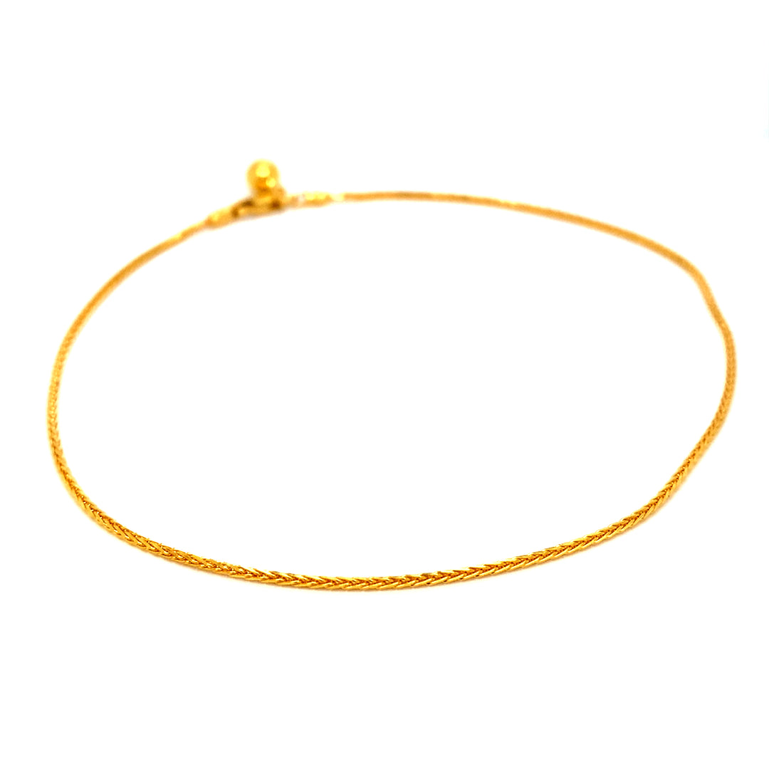 22K YG Fancy Anklet-1pc
