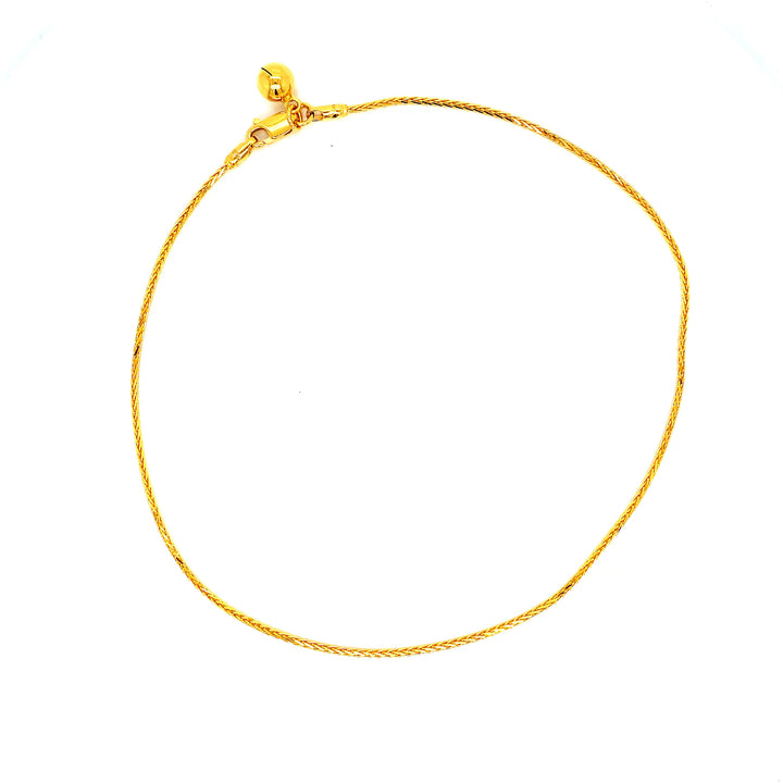 22K YG Fancy Anklet-1pc