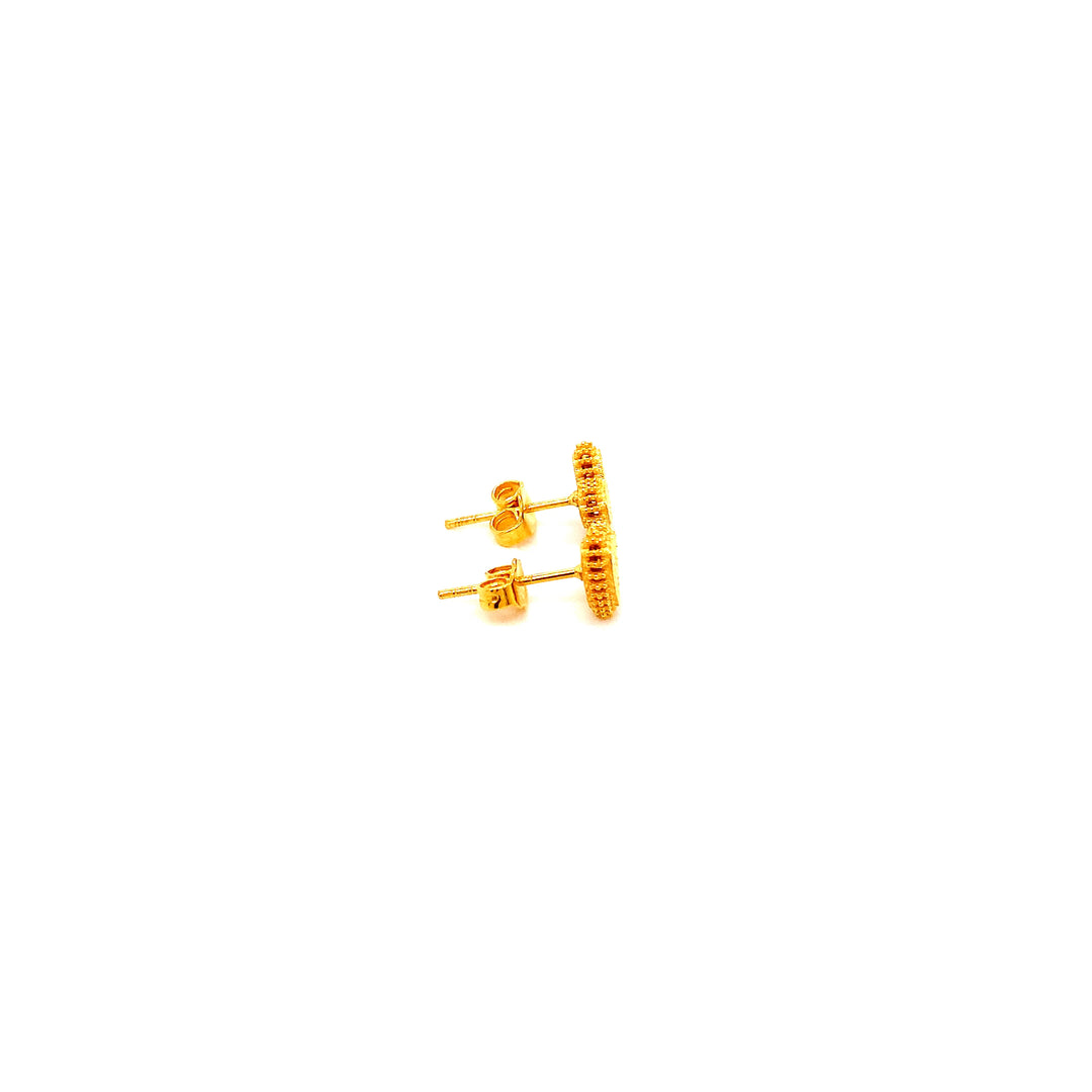 22K YG Fancy Stud Earring-1pair