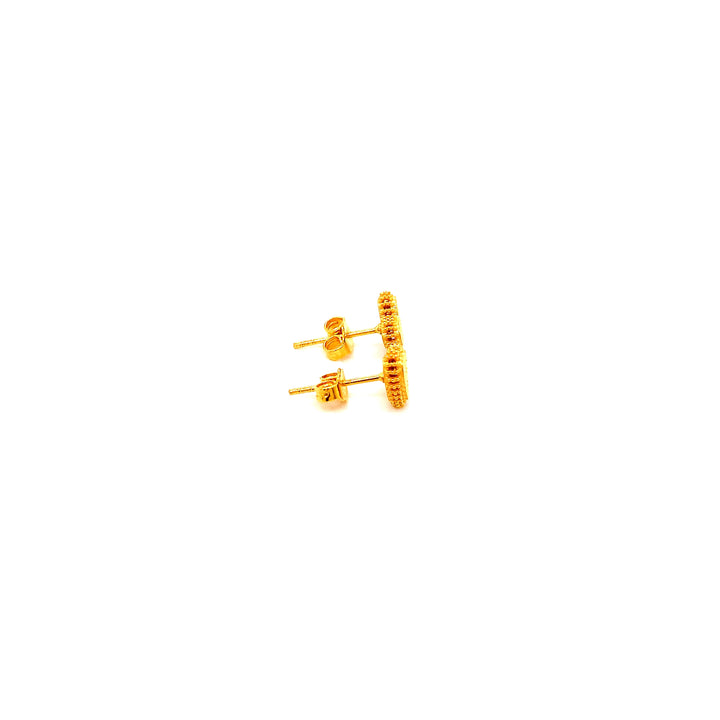 22K YG Fancy Stud Earring-1pair