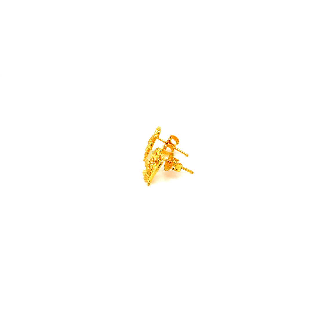 22K YG Fancy Stud Earring-1pair