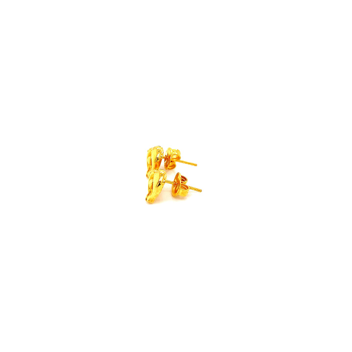 22K YG Fancy Stud Earring-1pair