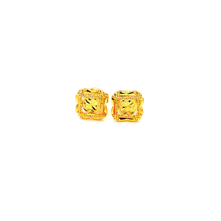 22K YG Fancy Stud Earring-1pair