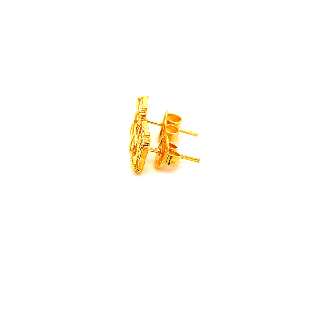 22K YG Fancy Stud Earring-1pair