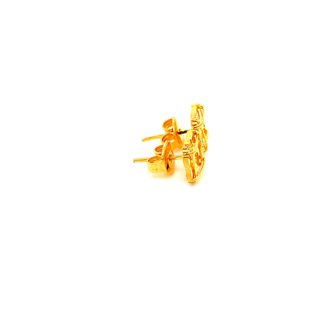 22K YG Fancy Stud Earring-1pair