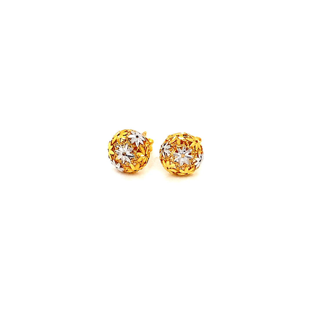 22K YG Fancy Stud Earring-1pair