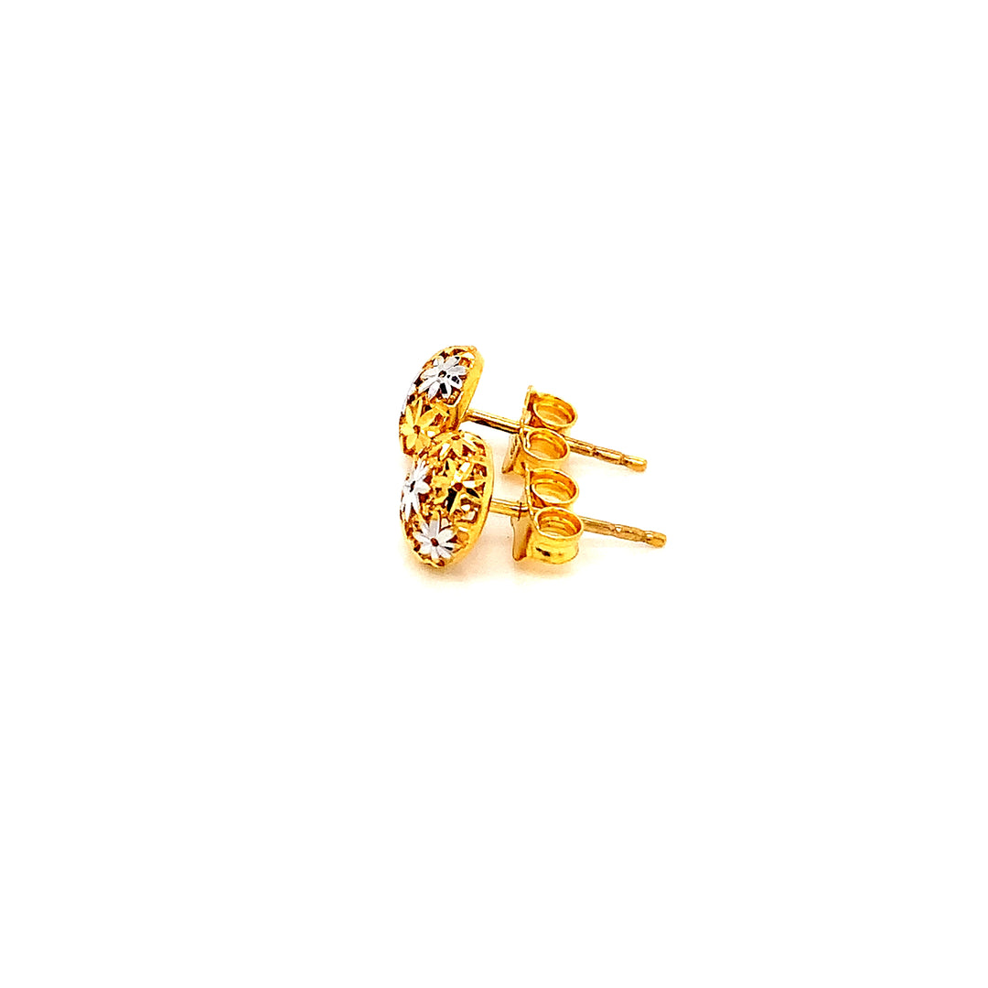 22K YG Fancy Stud Earring-1pair