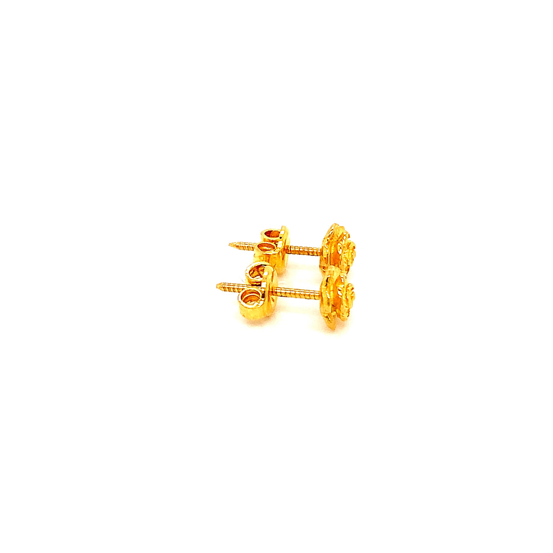 22K YG Fancy Stud Earring-1pair