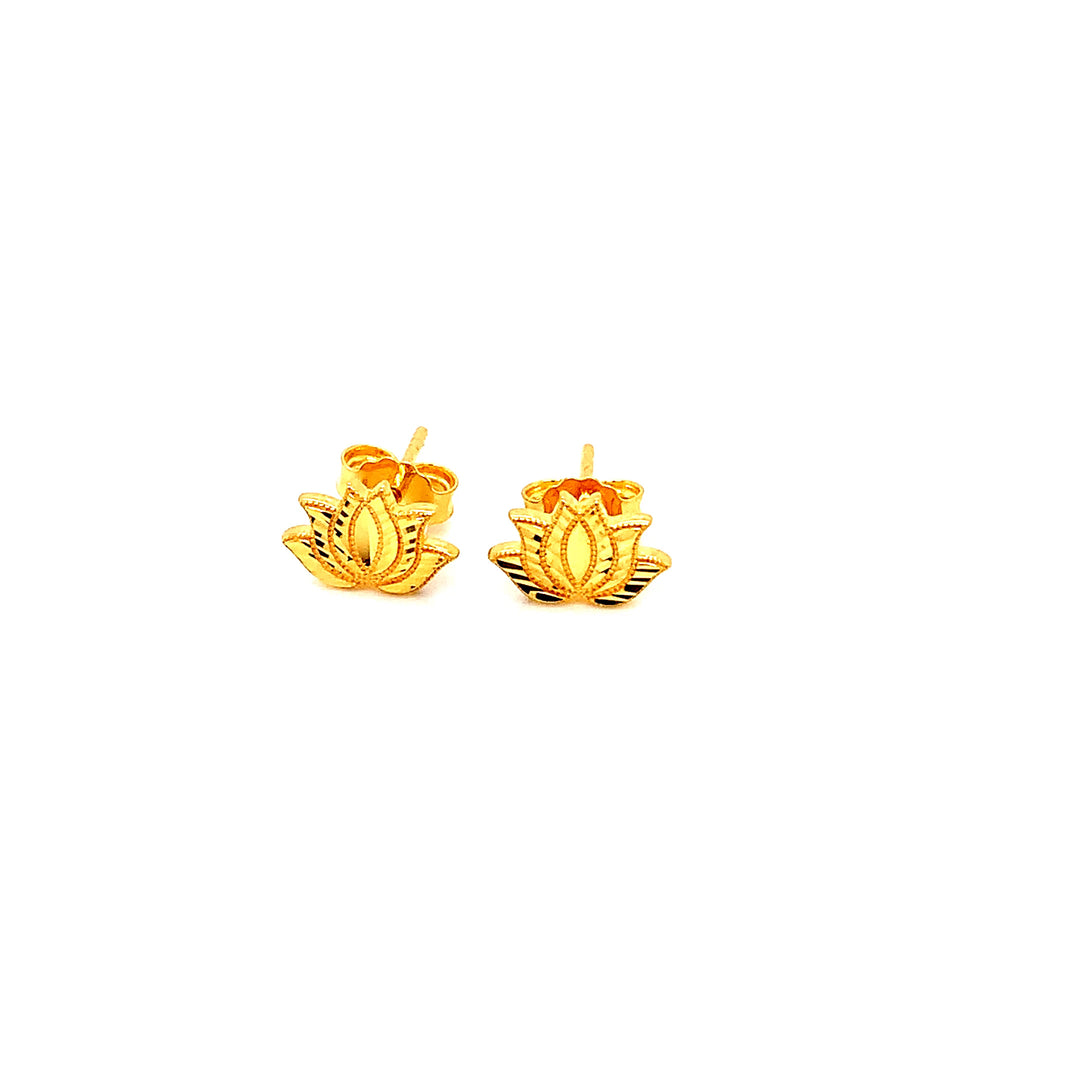 22K YG Fancy Stud Earring-1pair
