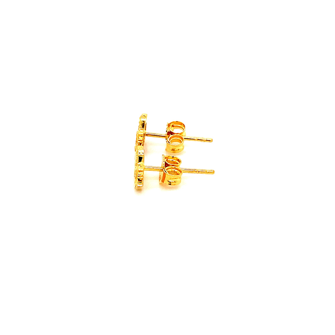 22K YG Fancy Stud Earring-1pair