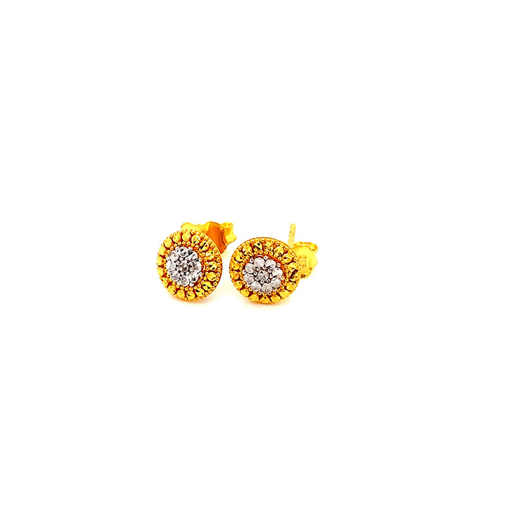 22K YG Fancy Stud Earring-1pair