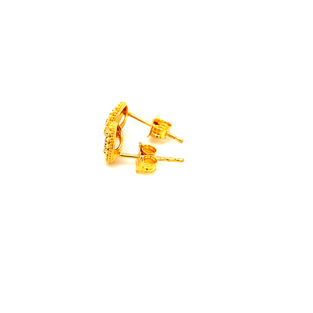 22K YG Fancy Stud Earring-1pair