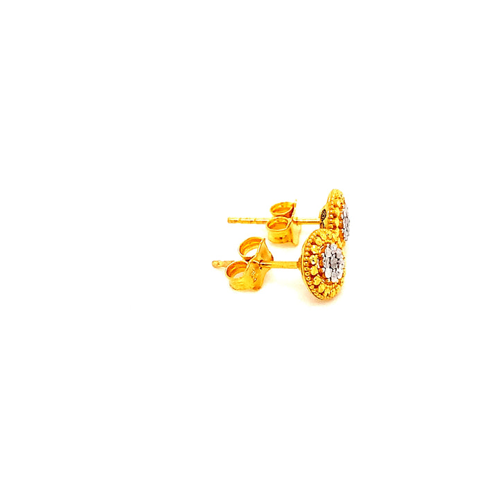 22K YG Fancy Stud Earring-1pair