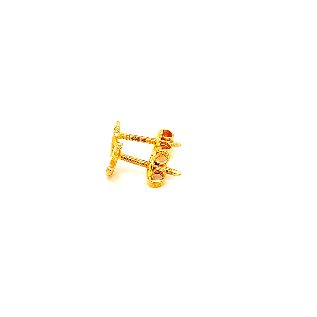 22K YG Fancy Stud Earring-1pair