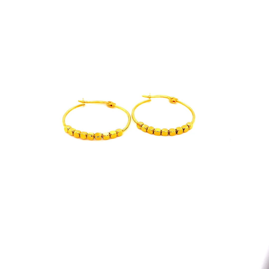 22K YG Hoop Earring-1pair