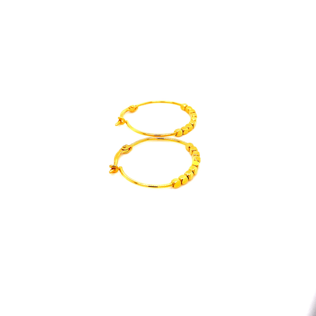 22K YG Hoop Earring-1pair