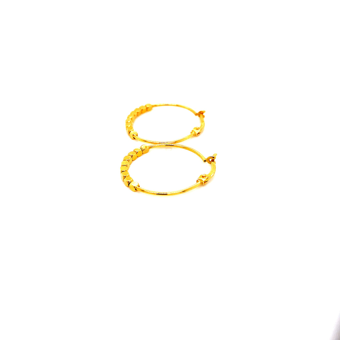22K YG Hoop Earring-1pair
