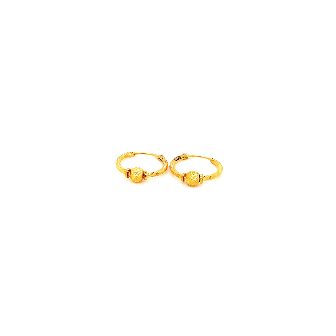 22K YG Hoop Earring-1pair