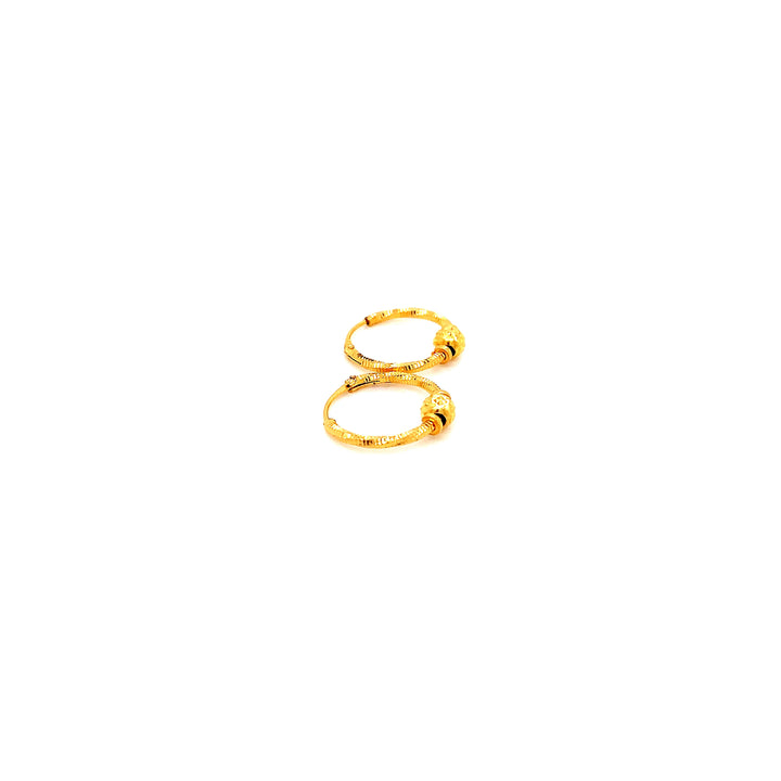 22K YG Hoop Earring-1pair