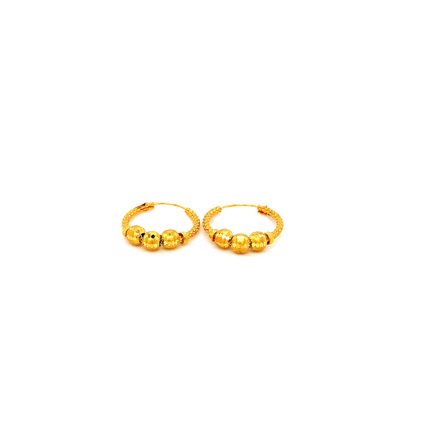 22K YG Hoop Earring-1pair
