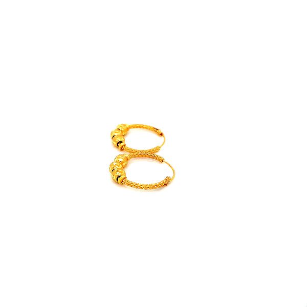 22K YG Hoop Earring-1pair