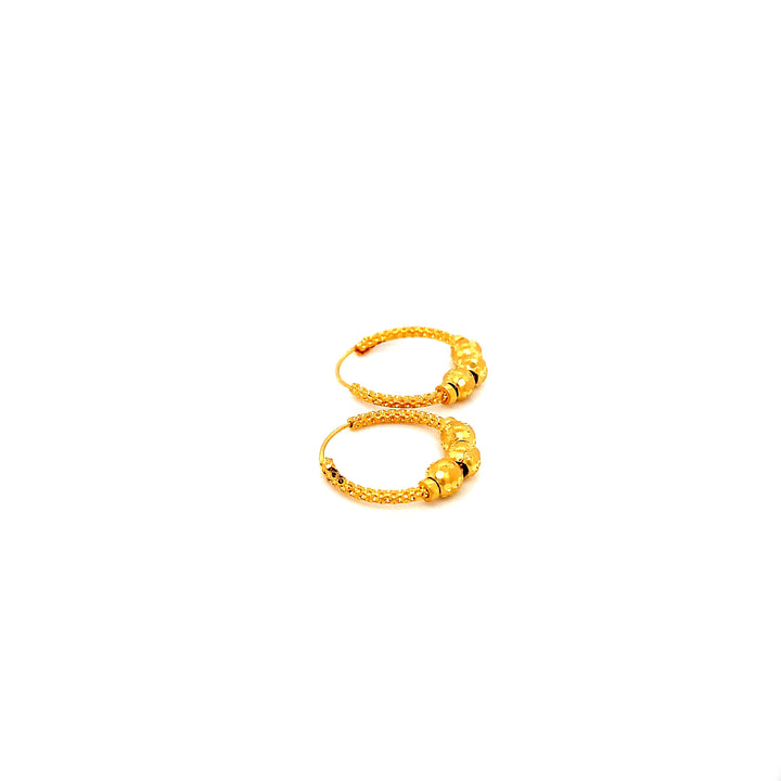 22K YG Hoop Earring-1pair