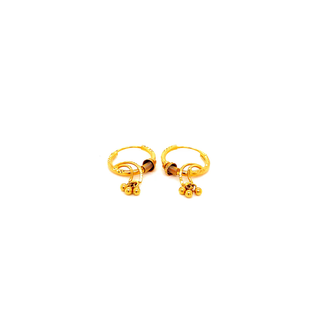 22K YG Hoop Earring-1pair