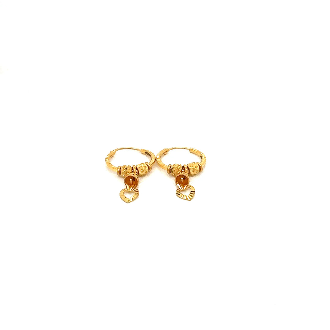 22K YG Hoop Earring-1pair