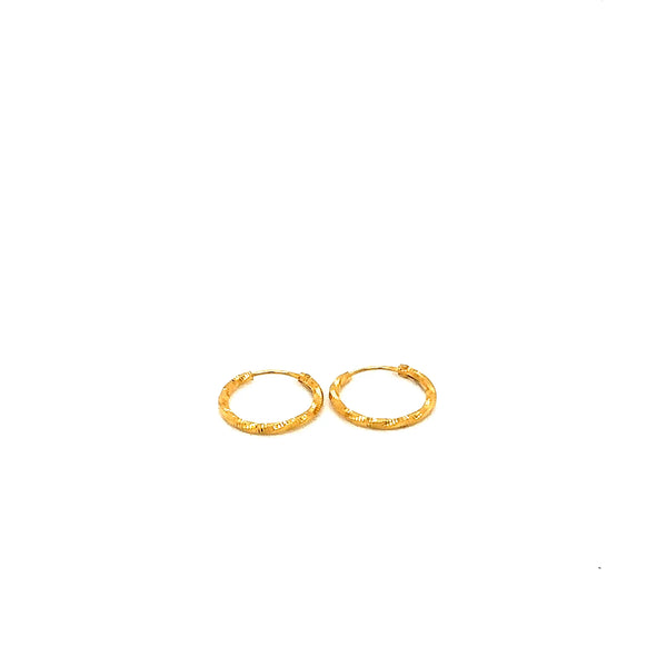 22K YG Hoop Earring-1pair