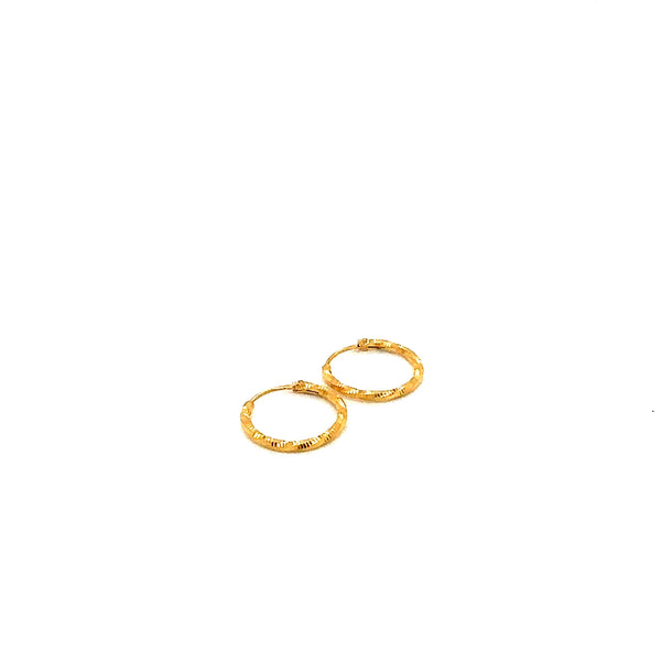 22K YG Hoop Earring-1pair