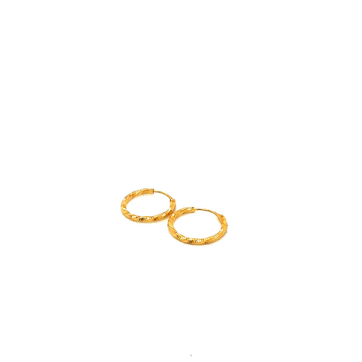 22K YG Hoop Earring-1pair